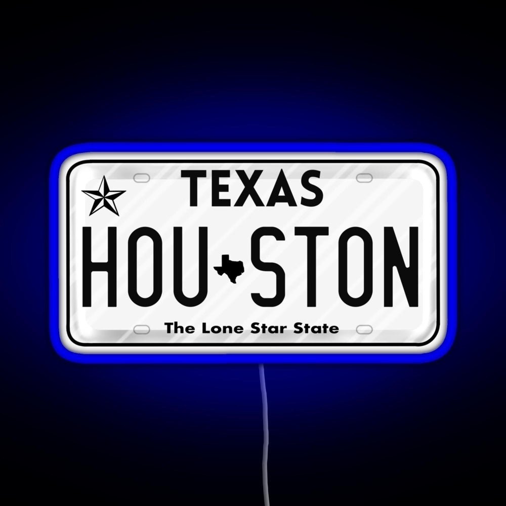 Texas License Plate Rgb Neon Sign - Shineneon