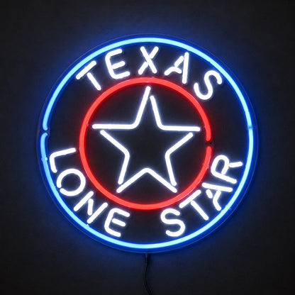 Texas Lone Star Circle Neon Sign LED Neon Sign main product image