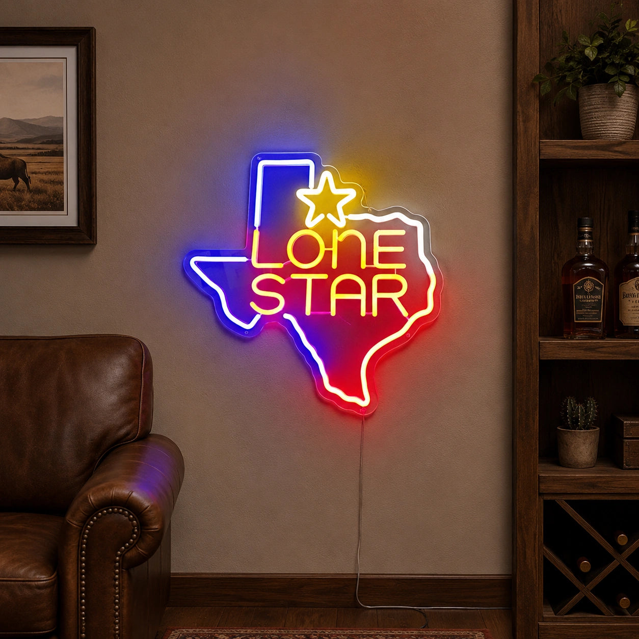 Texas Lone Star LED Neon Sign color grid