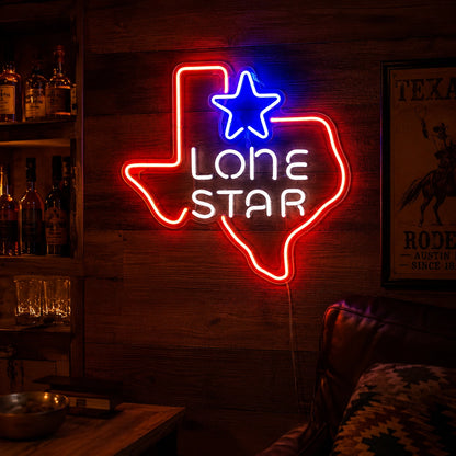 Texas Lone Star Map Neon Sign LED Neon Sign real lifestyle scene