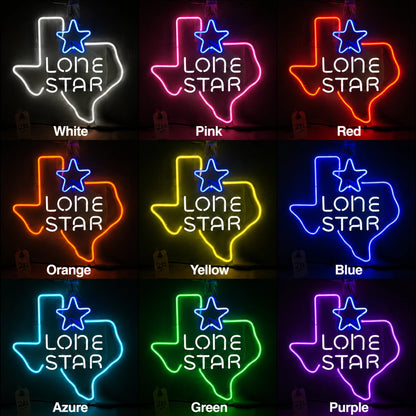 Texas Lone Star Map Neon Sign LED Neon Sign color grid