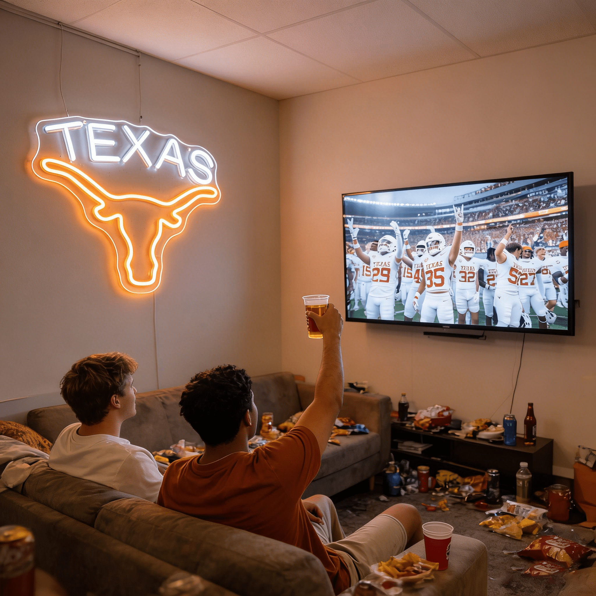 Texas Longhorn USB LED Neon Sign for Bar Game Room & Man Cave Wall Decor - Shineneon