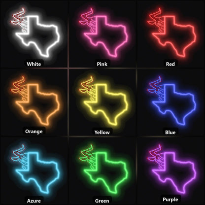Texas Map Bull Vintage LED Neon Sign - Shineneon