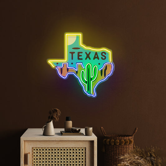 Texas Map Led Neon Sign Light Custom Led Signs