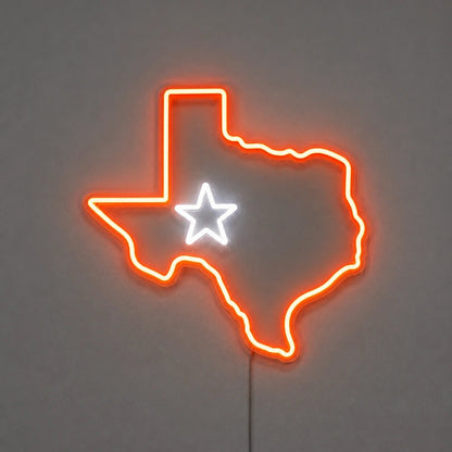 Texas Map Lone Star Vintage LED Neon Sign - Shineneon