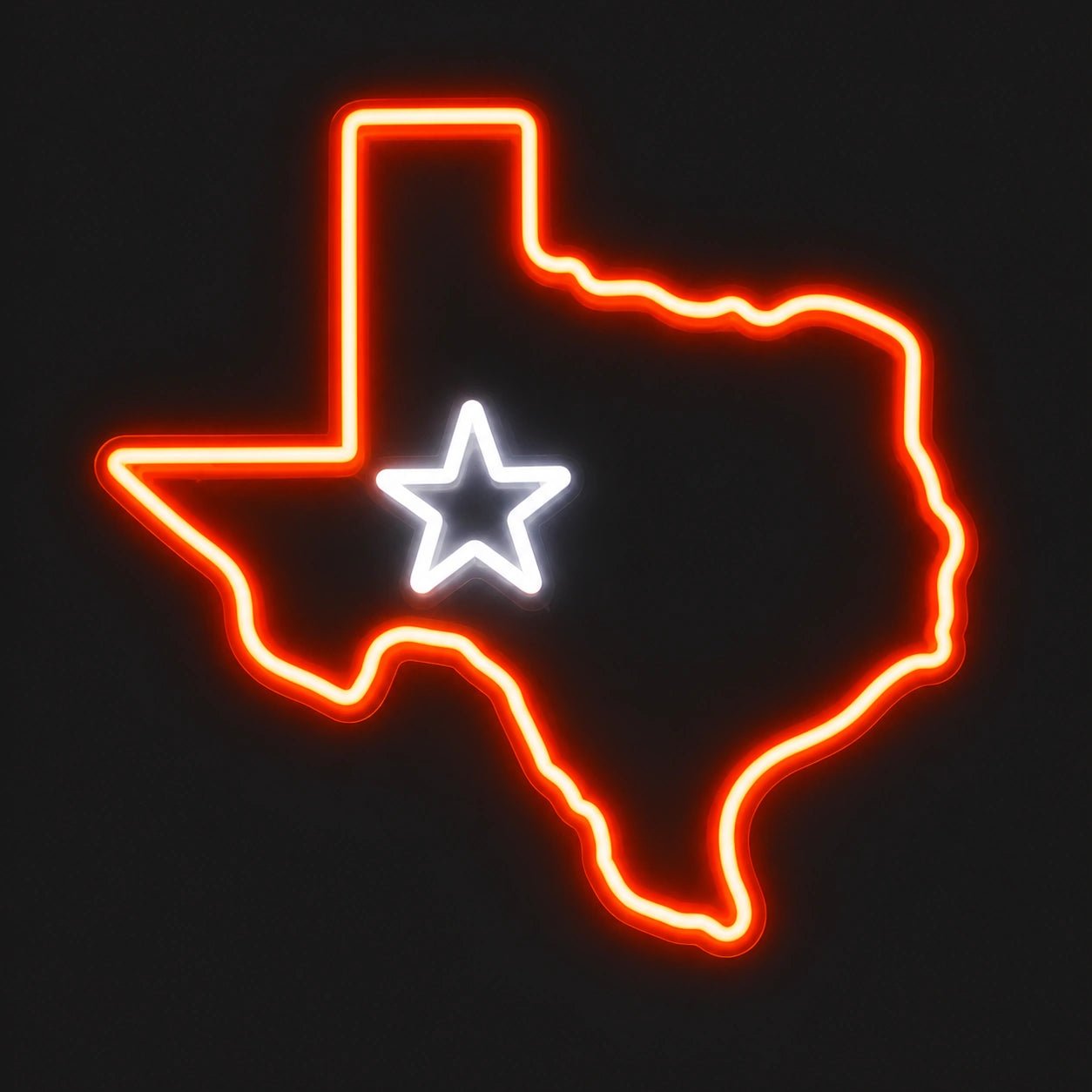 Texas Map Lone Star Vintage LED Neon Sign - Shineneon