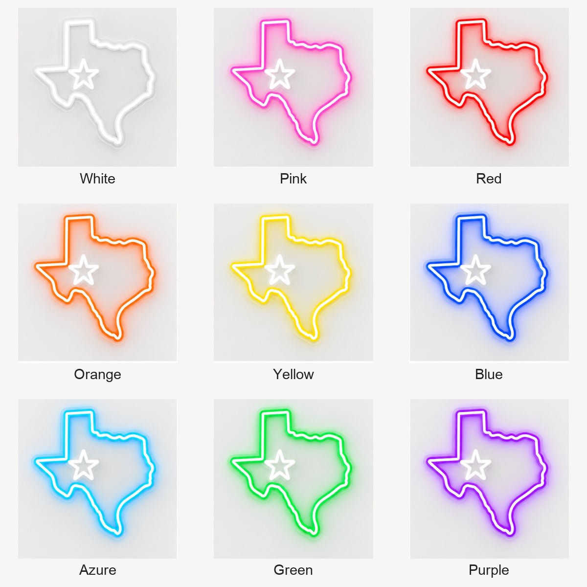 Texas Map Lone Star Vintage LED Neon Sign Garage Neon Sign - Shineneon