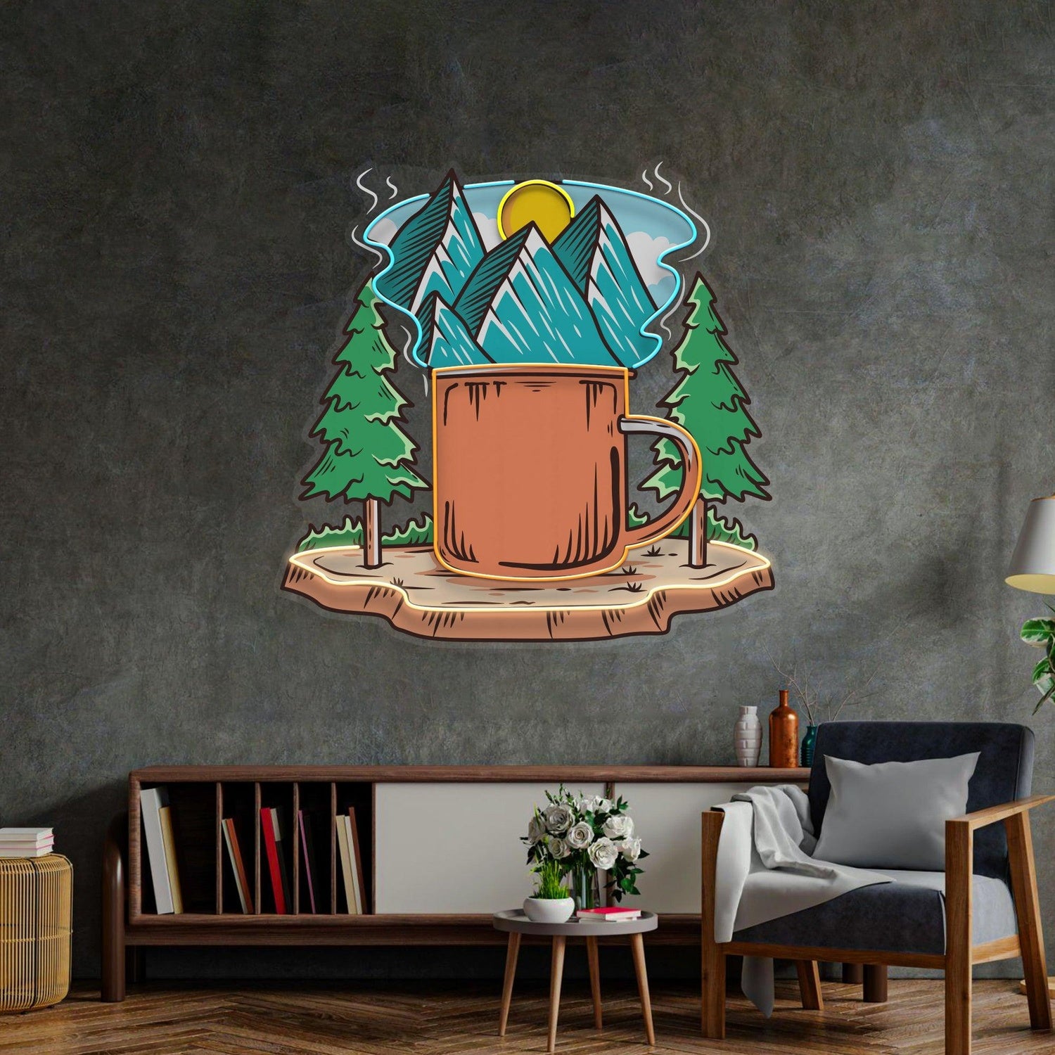 Texas Outline Cactus Uv Printed Led Neon Sign Indoor Wall Decor | Shineneon