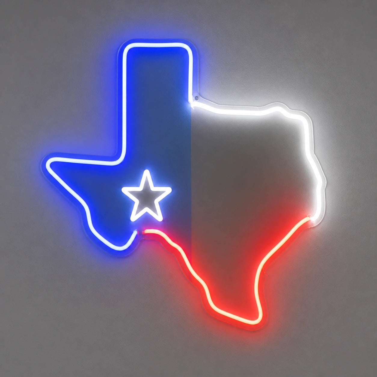 Texas Outline Flag Bands Vintage LED Neon Sign size image