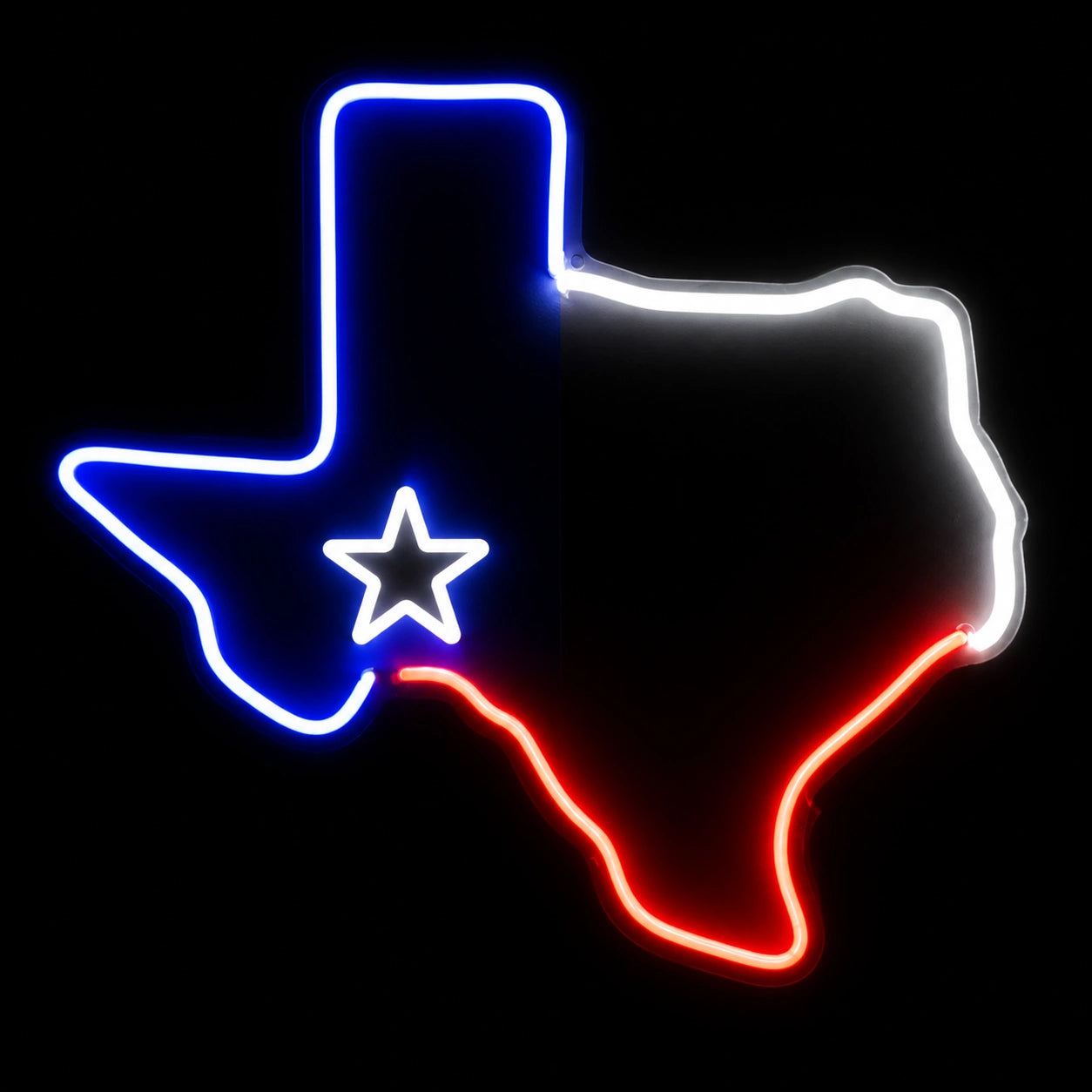 Texas Outline Flag Bands Vintage LED Neon Sign main product image