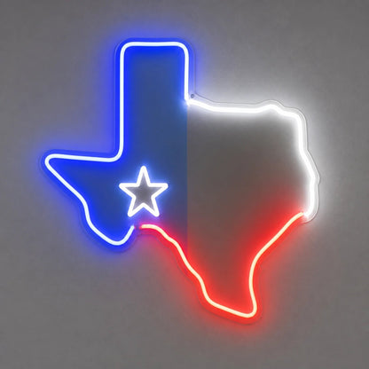 Texas Outline Flag Bands Vintage LED Neon Sign - Shineneon