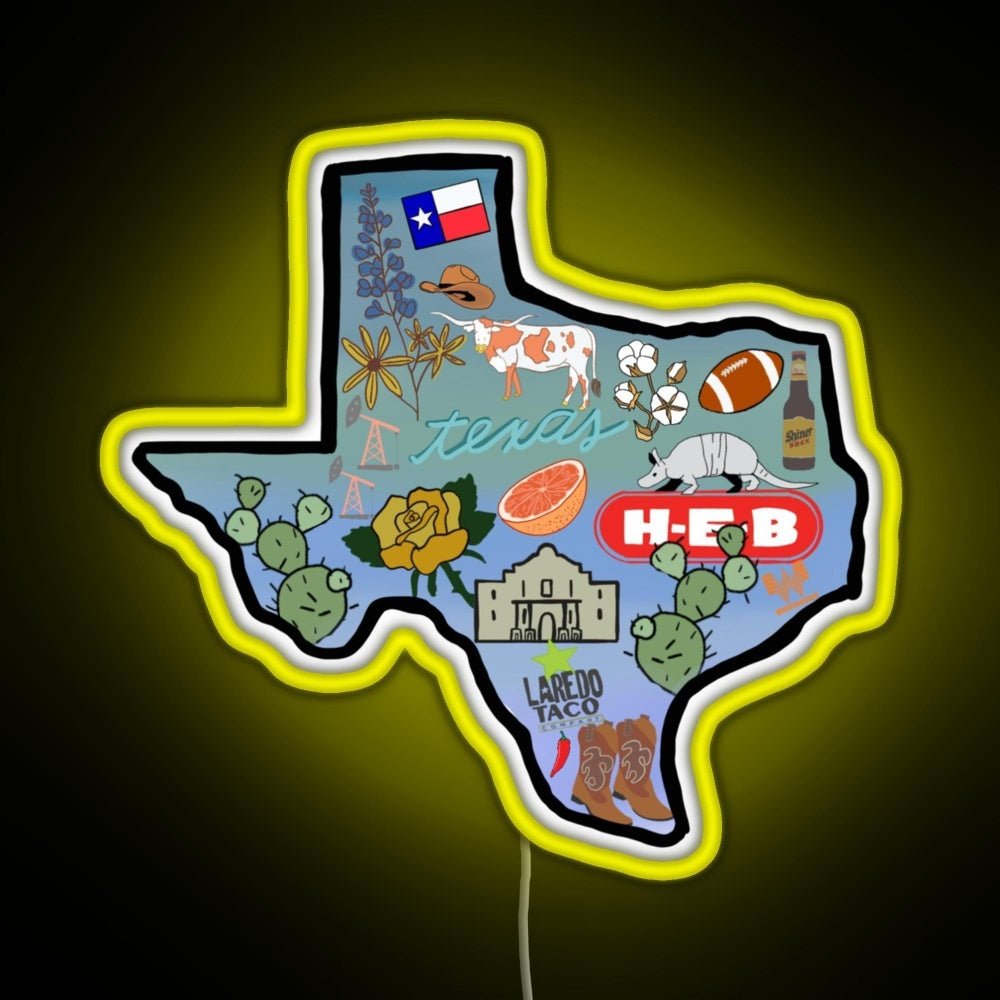 Texas Pride Sticker Rgb Led Neon Sign Pop Wall Art - Shineneon