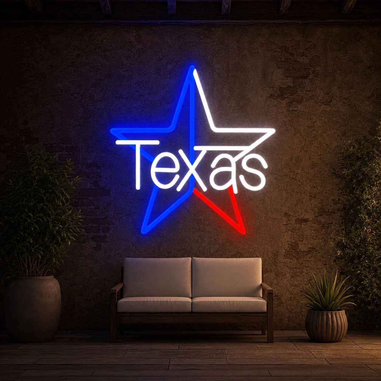 Texas Star LED Neon Sign size image