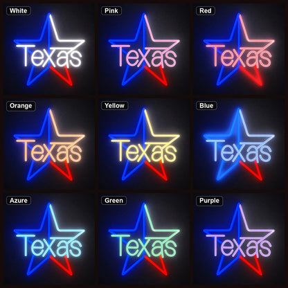 Texas Star LED Neon Sign color grid