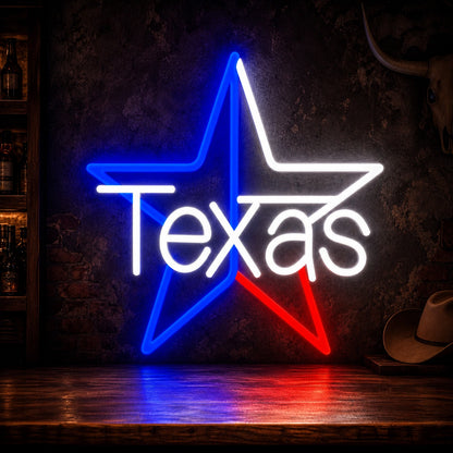 Texas Star LED Neon Sign Garage Man Cave Neon Sign high-converting product image