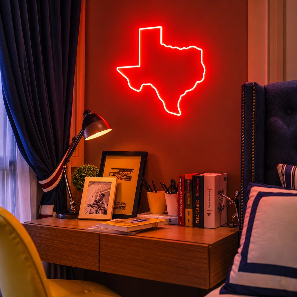 Texas State Map Red LED Neon Sign - Shineneon