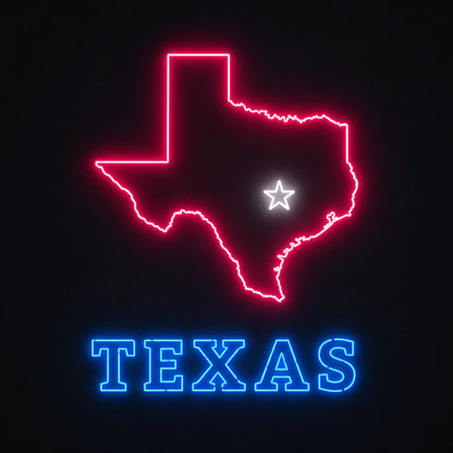 Texas State Map Star Vintage LED Neon Sign main product image