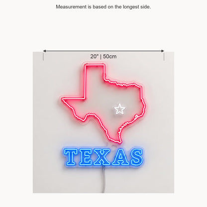 Texas State Map Star Vintage LED Neon Sign Garage Neon Sign - Shineneon