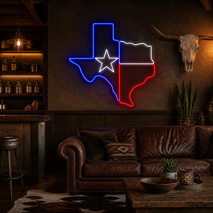 Texas State Outline Vintage LED Neon Sign high-converting product image