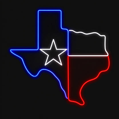 Texas State Outline Vintage LED Neon Sign main product image