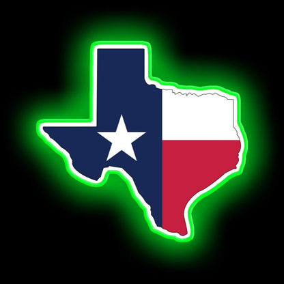 Texas State Outline With Flag Neon Sign - Shineneon