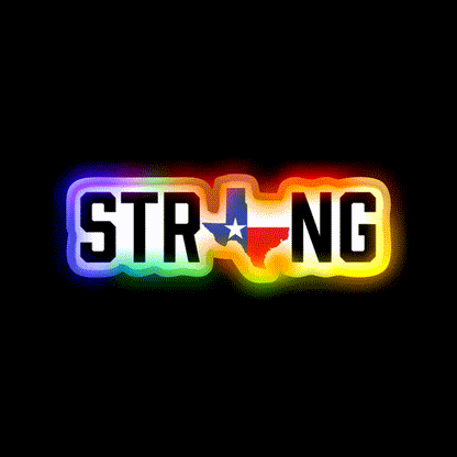 Texas State Strong Red White Blue Gym Fitness Led Neon Sign Rgb Color