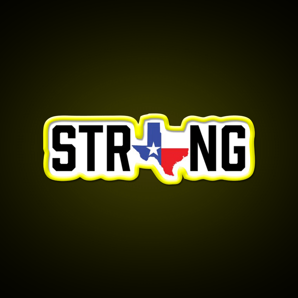 Texas State Strong Red White Blue Gym Fitness Led Neon Sign Rgb Color