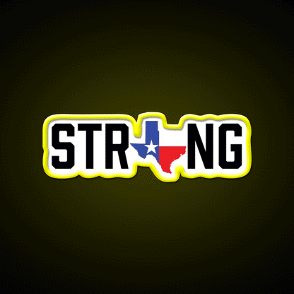 Texas State Strong Red White Blue Gym Fitness Led Neon Sign Rgb Color