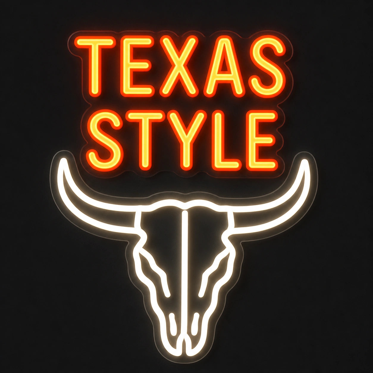 Texas Style Bull Skull Vintage LED Neon Sign main product image