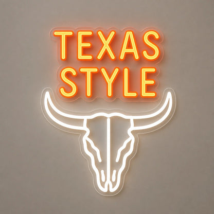 Texas Style Bull Skull Vintage LED Neon Sign - Shineneon