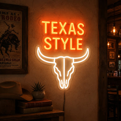 Texas Style Longhorn Skull Neon Sign LED Neon Sign real lifestyle scene