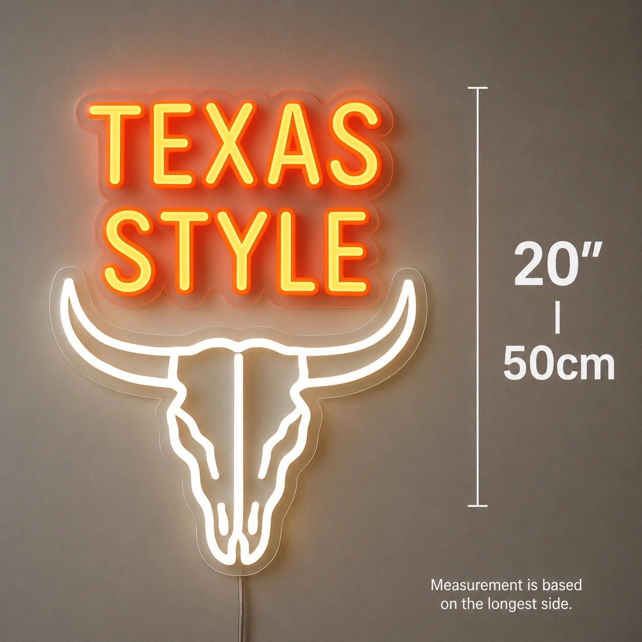 Texas Style Longhorn Skull Neon Sign LED Neon Sign size image