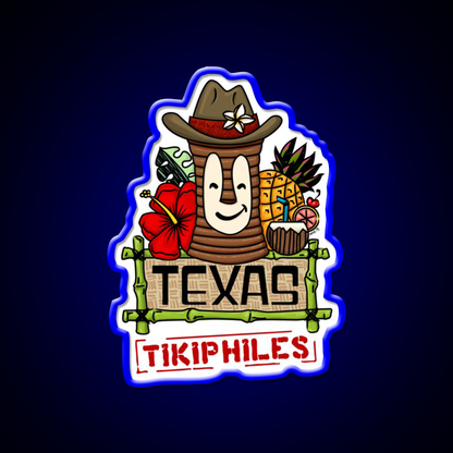 Texas Tikiphiles Logo Cocktail Bar Decor Led Neon Sign Rgb Color - LED neon sign view 5