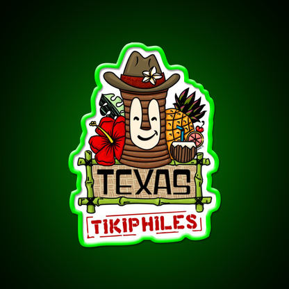 Texas Tikiphiles Logo Cocktail Bar Decor Led Neon Sign Rgb Color - LED neon sign view 8