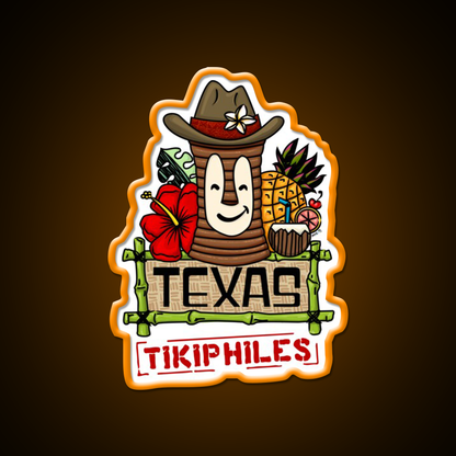 Texas Tikiphiles Logo Cocktail Bar Decor Led Neon Sign Rgb Color - LED neon sign view 6