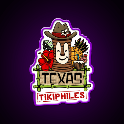 Texas Tikiphiles Logo Cocktail Bar Decor Led Neon Sign Rgb Color - Shineneon