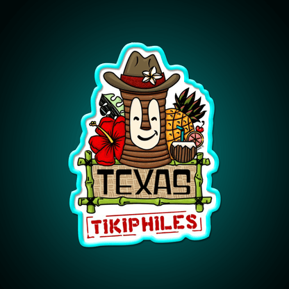 Texas Tikiphiles Logo Cocktail Bar Decor Led Neon Sign Rgb Color - Shineneon