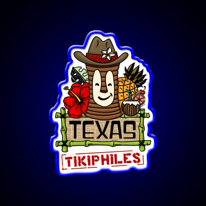 Texas Tikiphiles Logo Cocktail Bar Decor Led Neon Sign Rgb Color - Shineneon