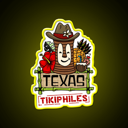 Texas Tikiphiles Logo Cocktail Bar Decor Led Neon Sign Rgb Color - Shineneon