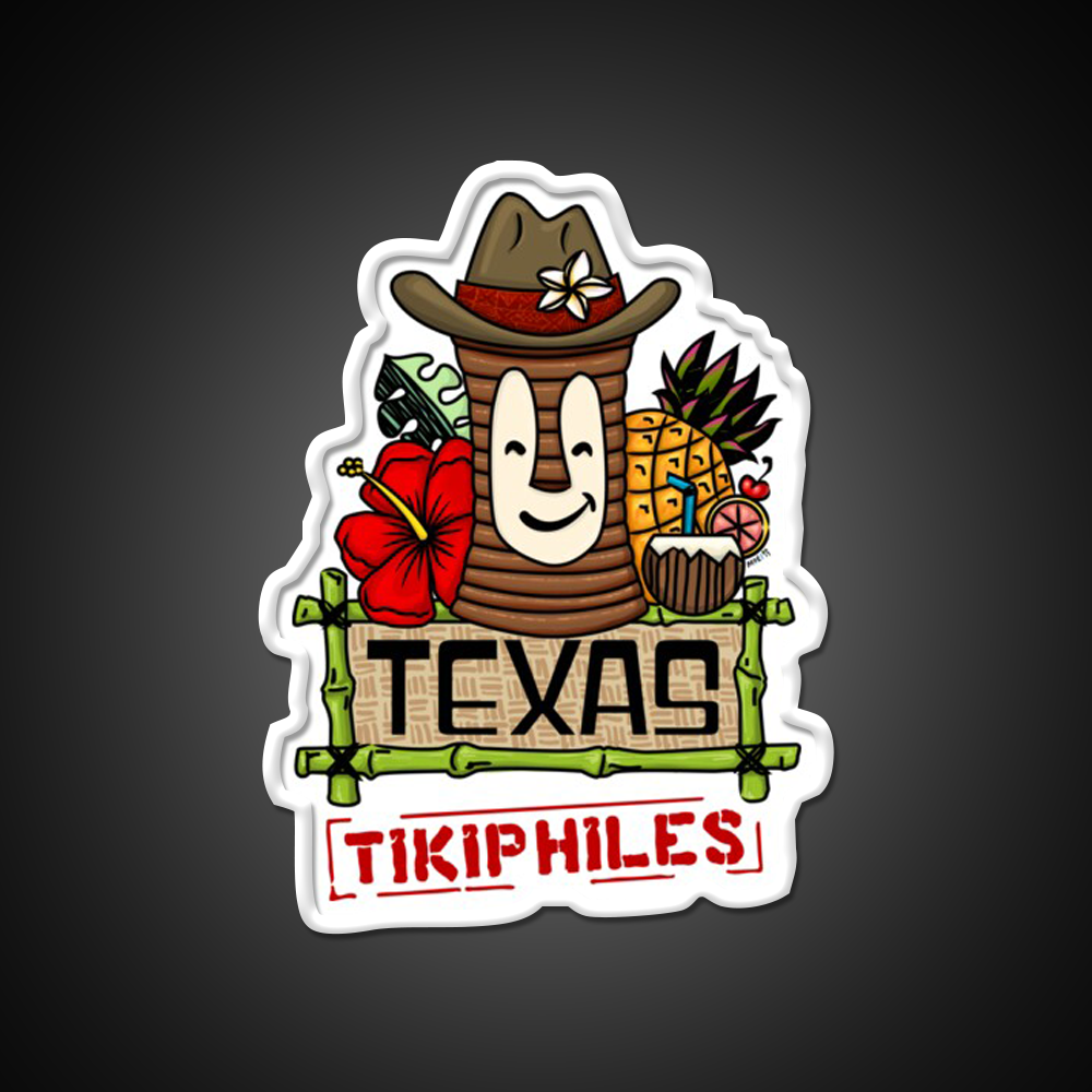 Texas Tikiphiles Logo Cocktail Bar Decor Led Neon Sign Rgb Color - LED neon sign view 11