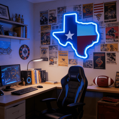 Texas USB LED Neon Sign Lone Star State Wall Light or Texas Pride Decor - Shineneon