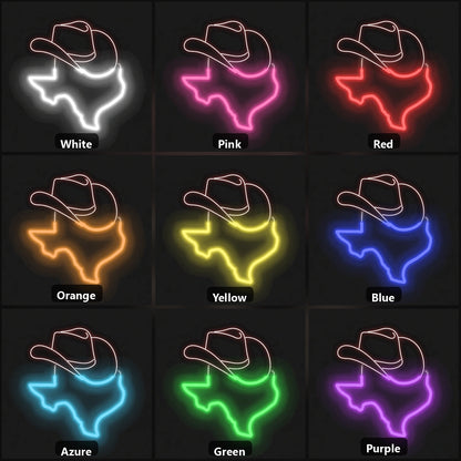 Texas Word Vintage LED Neon Sign color grid