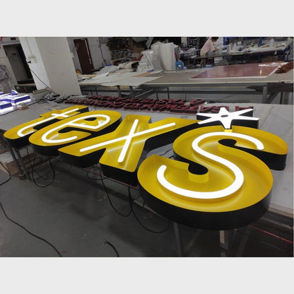 Texs 3D Frontlit And Backlit Channel Letter Led Light Sign - Shineneon