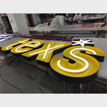 Texs 3D Frontlit Channel Letters Led Light Sign