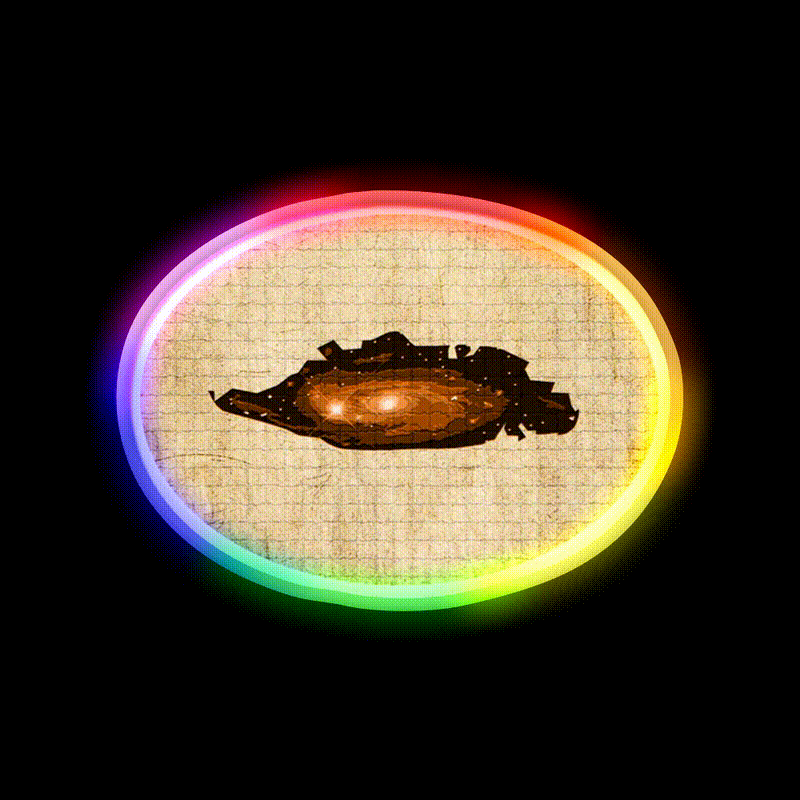 Textured Galaxy Art Piece Nail Salon Led Neon Sign Rgb Color - LED neon sign close-up detail