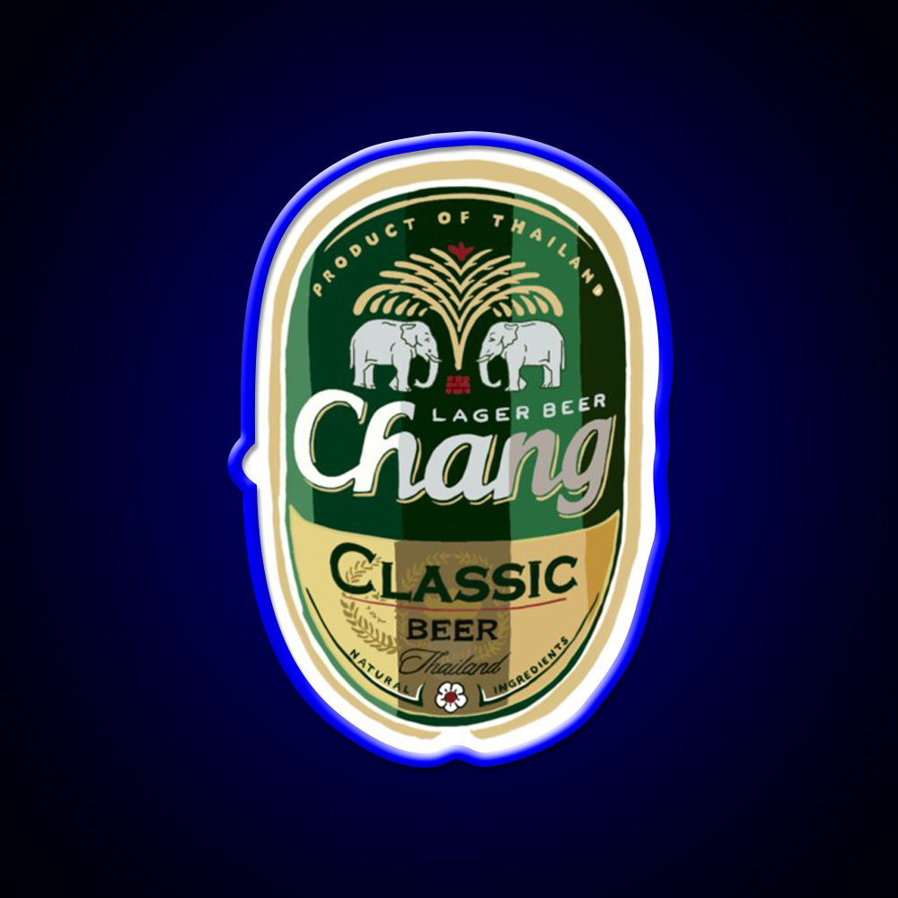 Thai Chang Beer Label Beer Bar Decor Led Neon Sign Rgb Color
