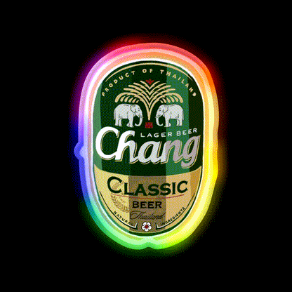 Thai Chang Beer Label Beer Bar Decor Led Neon Sign Rgb Color