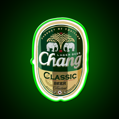 Thai Chang Beer Label Beer Bar Decor Led Neon Sign Rgb Color