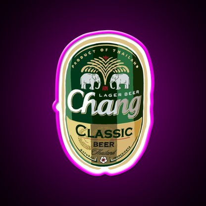 Thai Chang Beer Label Beer Bar Decor Led Neon Sign Rgb Color