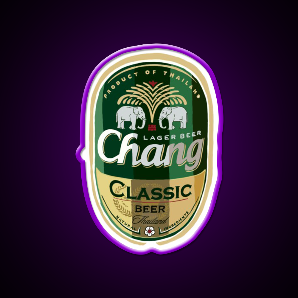 Thai Chang Beer Label Beer Bar Decor Led Neon Sign Rgb Color